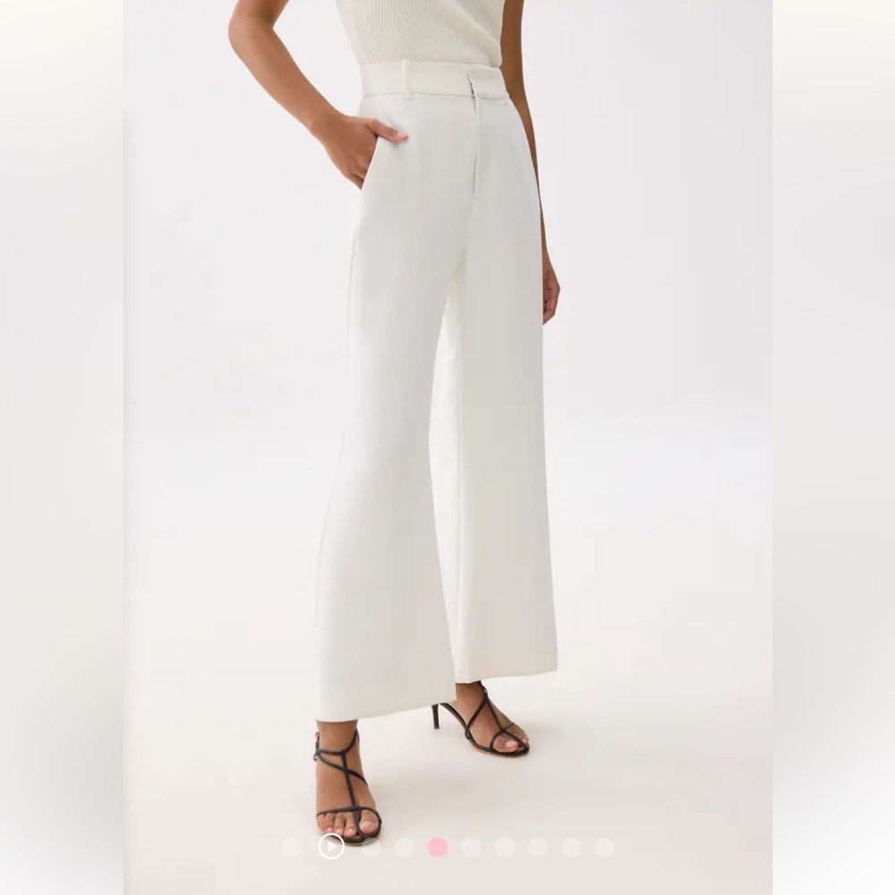 Super High Waist White Tailored Pants